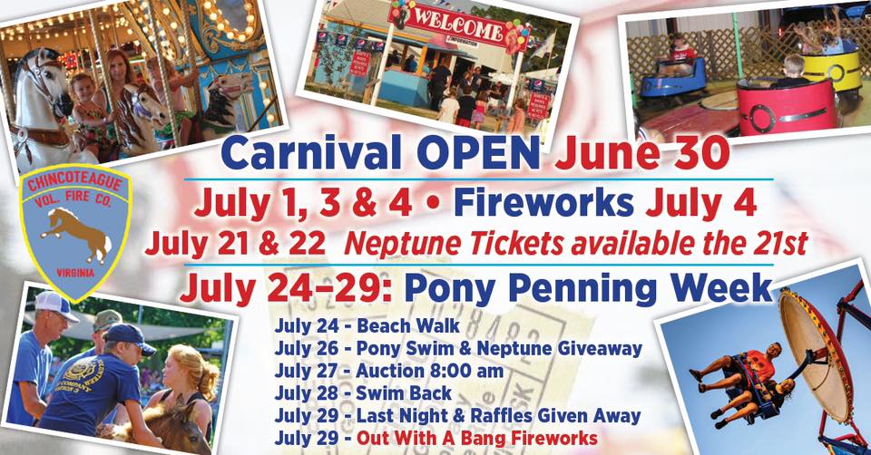 Chincoteague Carnival & Pony Penning Week Bay Country 97.9 Today's