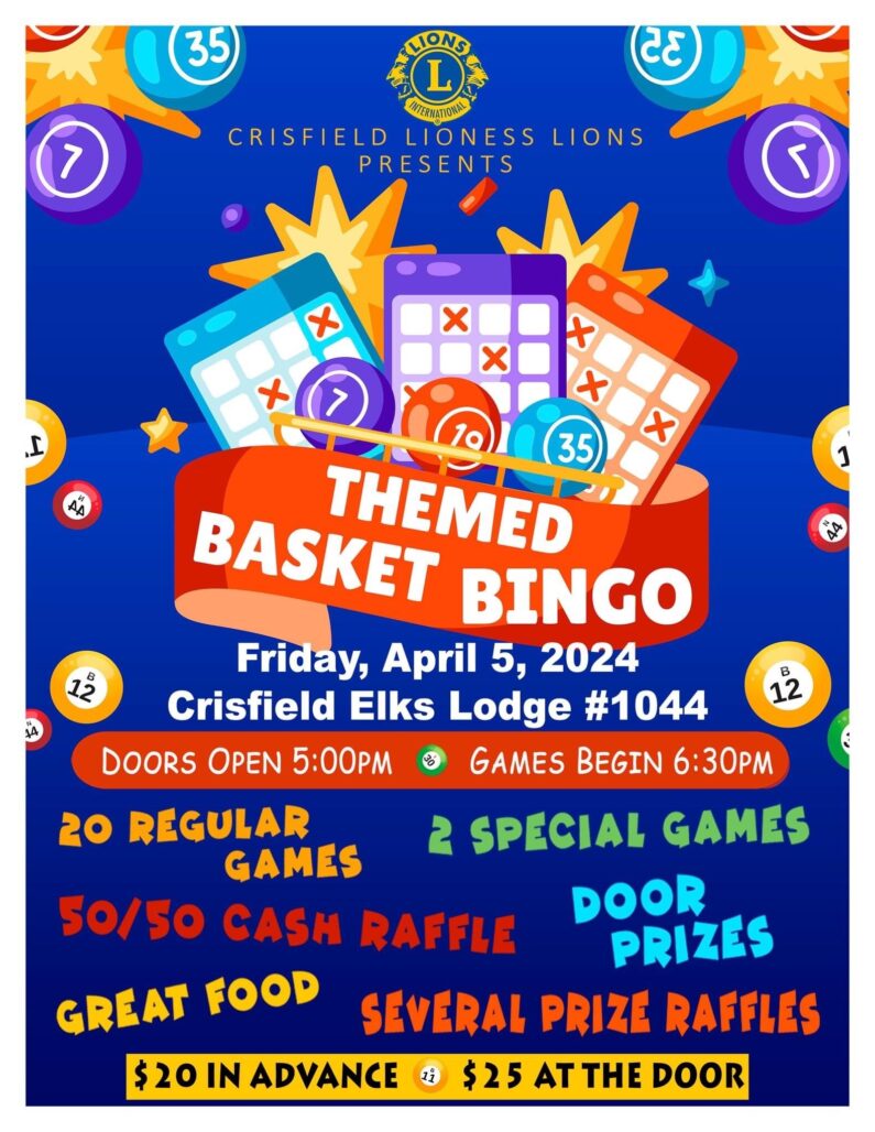 Crisfield Lioness Lions Themed Basket Bingo Bay Country 97.9 Today