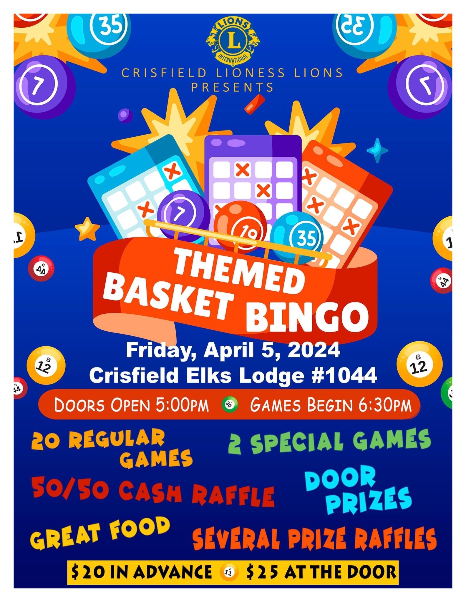 Crisfield Lioness Lions Themed Basket Bingo Bay Country 97.9 Today